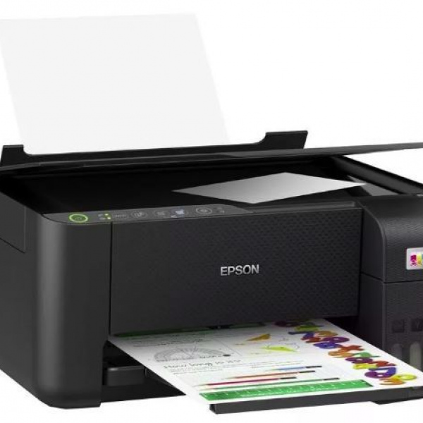 Impresora a color multifunción Epson EcoTank L3250 con wifi negra 110V